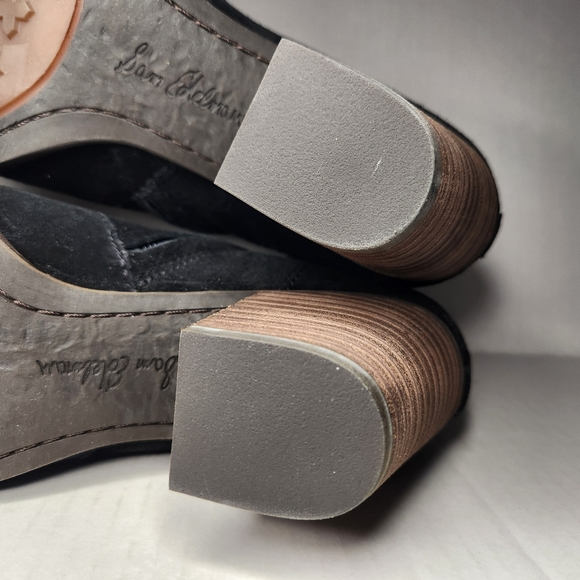 Sam Edelman Black Suede Ankle Booties Zip Up - Picture 6 of 12